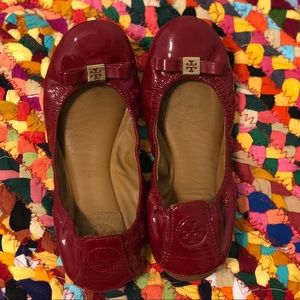 Tory Burch Women's Red Patent Leather Ballet Flats
